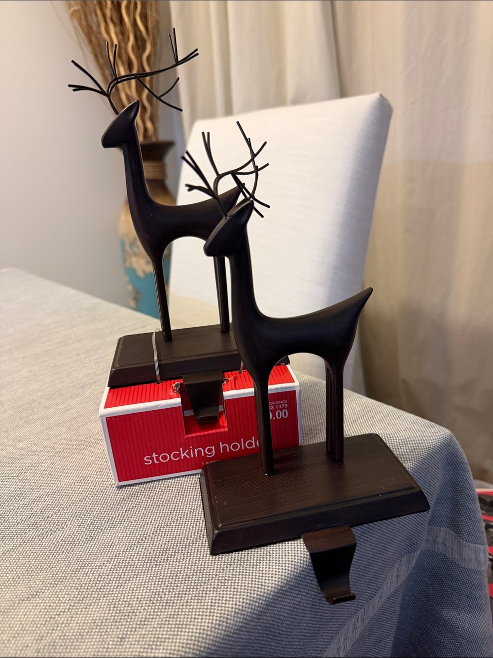 Target Dark Copper (Metallic) Reindeer Mantel Stocking Holders - Pair
